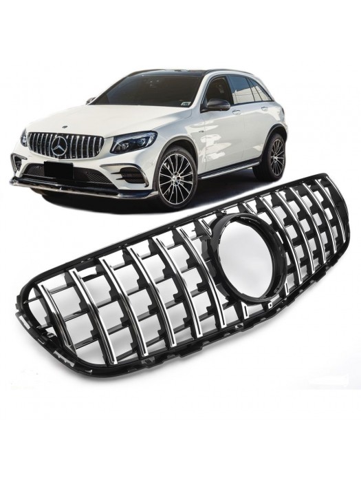 Maska Mercedes Benz GLC (2015-2019) Panamericana AMG GT vzhled – černá s chromem, bez 360°